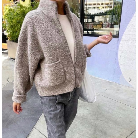 Le Bon Shoppe Louie Zip Jacket Cardigan Smoke Color M/L - Picture 3 of 9